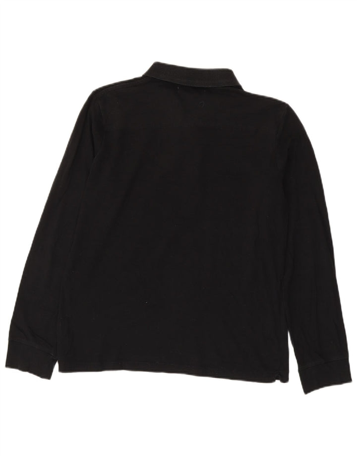 French Connection Polo de manga larga para hombre pequeño negro