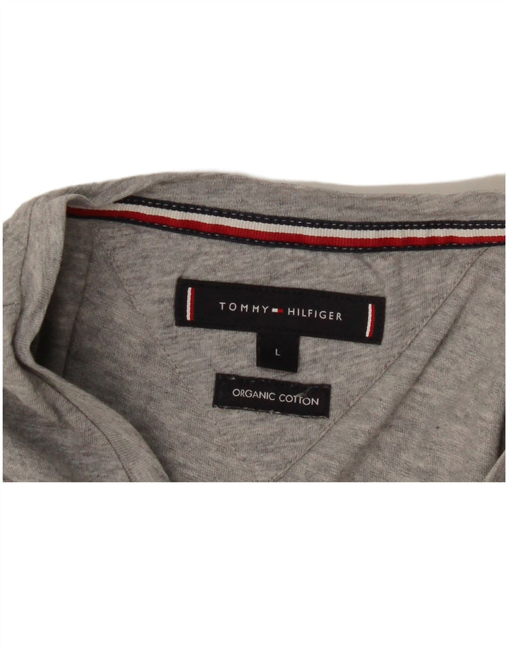 Tommy Hilfiger Camiseta gráfica para mujer Top grande de algodón gris