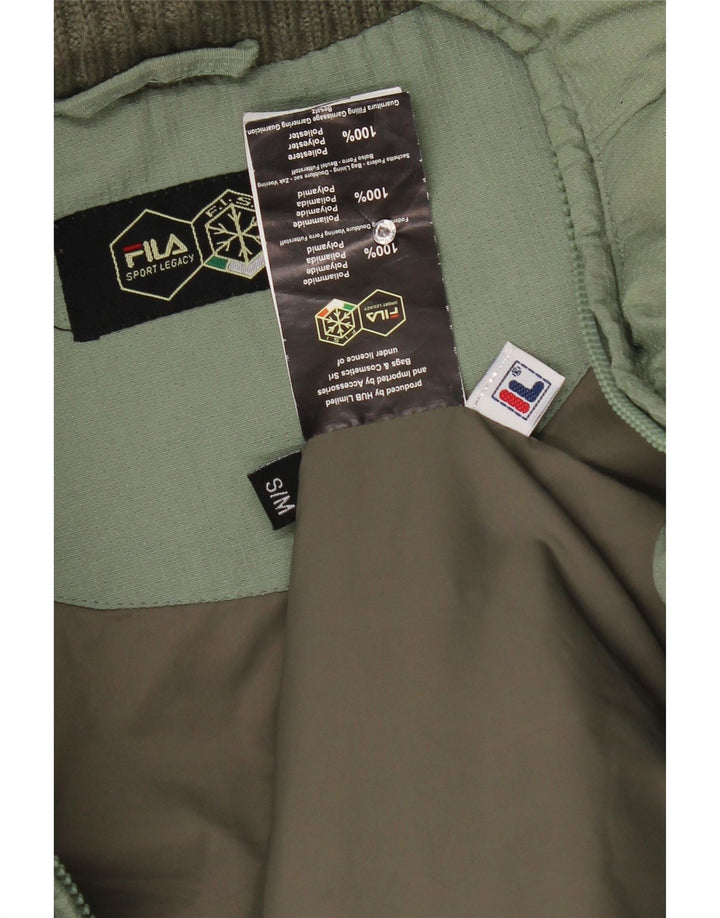Fila Chaqueta acolchada con capucha para hombre UK 36 Small Verde Poliamida