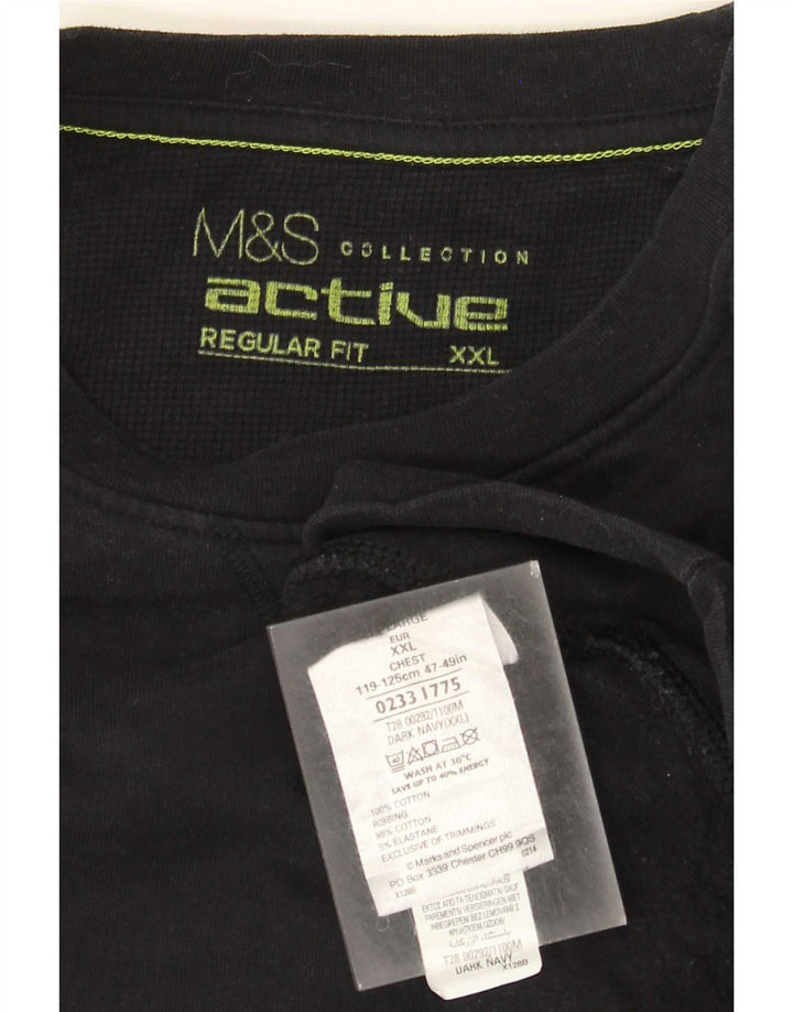 Marks & Spencer - Sudadera de corte regular para hombre, talla 2XL, algodón azul marino