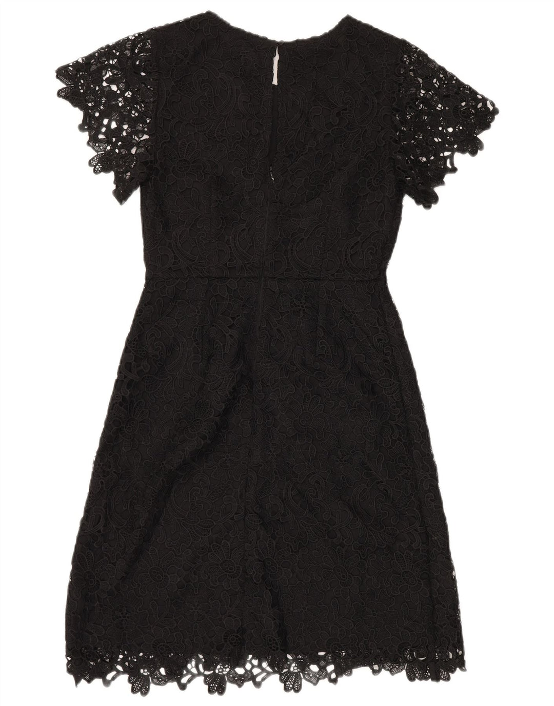 Marks & Spencer Vestido tubo de encaje para mujer UK 8 Pequeño Poliéster floral negro