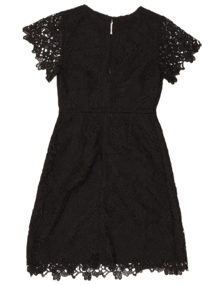 Marks & Spencer Vestido tubo de encaje para mujer UK 8 Pequeño Poliéster floral negro