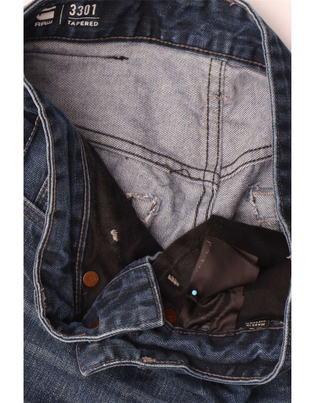 Jeans G-Star Mujer 3301 Tapered W29 L34 Azul Marino