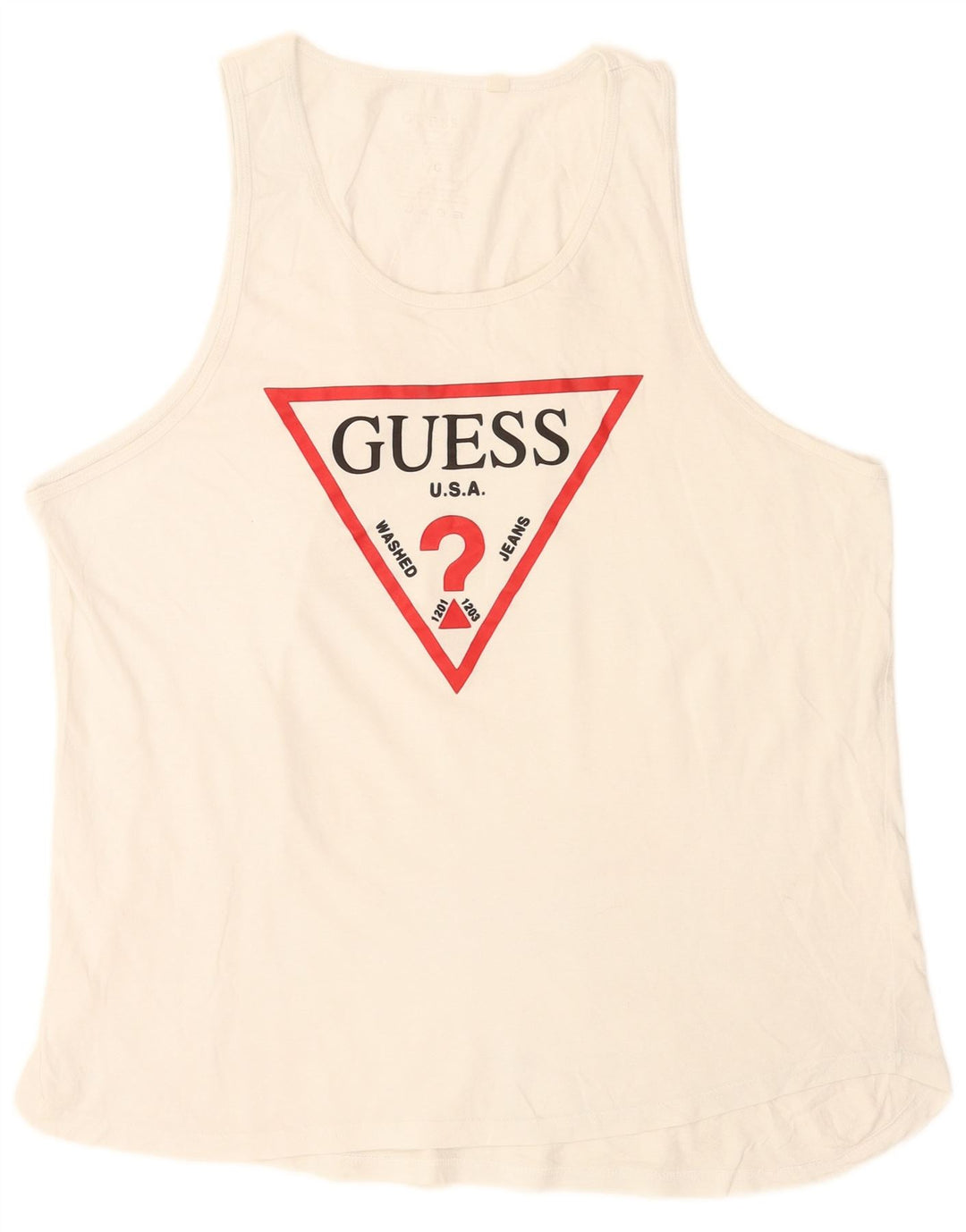 Guess Hombre Gráfico Chaleco Top Grande Blanco