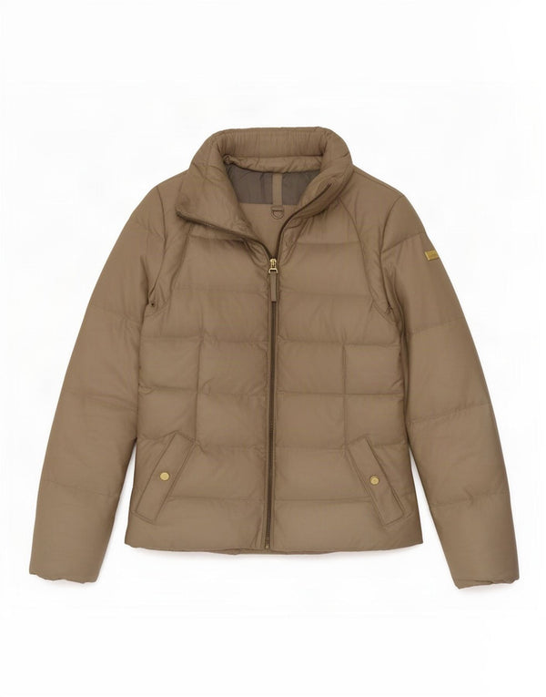 Zara Mujer Chaqueta Acolchada UK 42 Medio Beige Poliéster