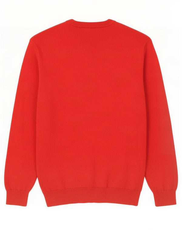 Lacoste Jersey de cuello redondo para hombre talla 7 2XL algodón rojo