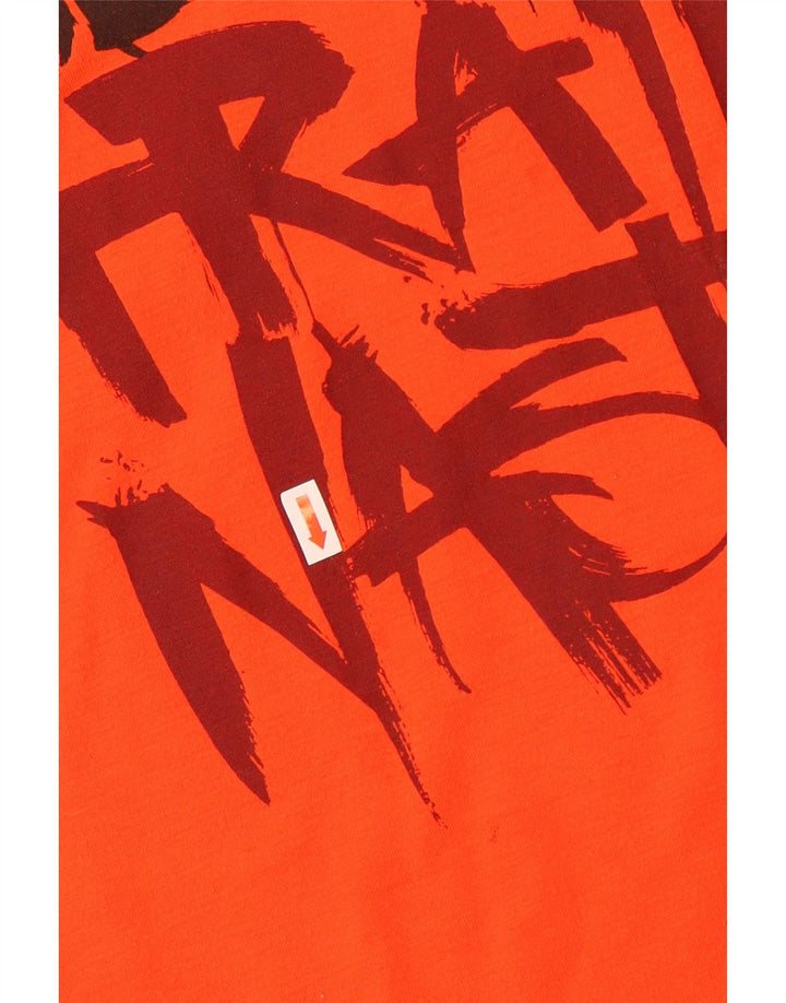 Adidas Hombres Climalite Graphic Camiseta Top Poliéster Naranja Mediano