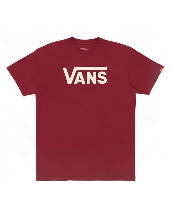 Vans Camiseta con gráfico de ajuste clásico para hombre Top de algodón burdeos medio
