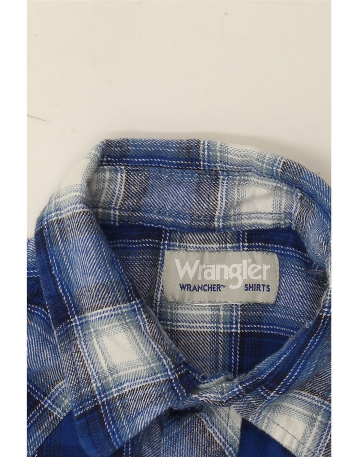 Camisa de franela Wrangler para hombre con cuadros azules grandes