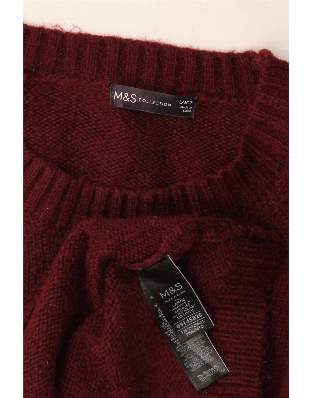 Marks & Spencer Suéter De Cuello Redondo Para Hombre Acrílico Burdeos Grande