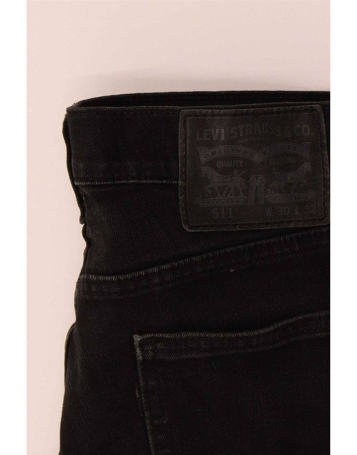 Levi's Hombre 511 Slim Jeans W30 L32 Algodón Negro