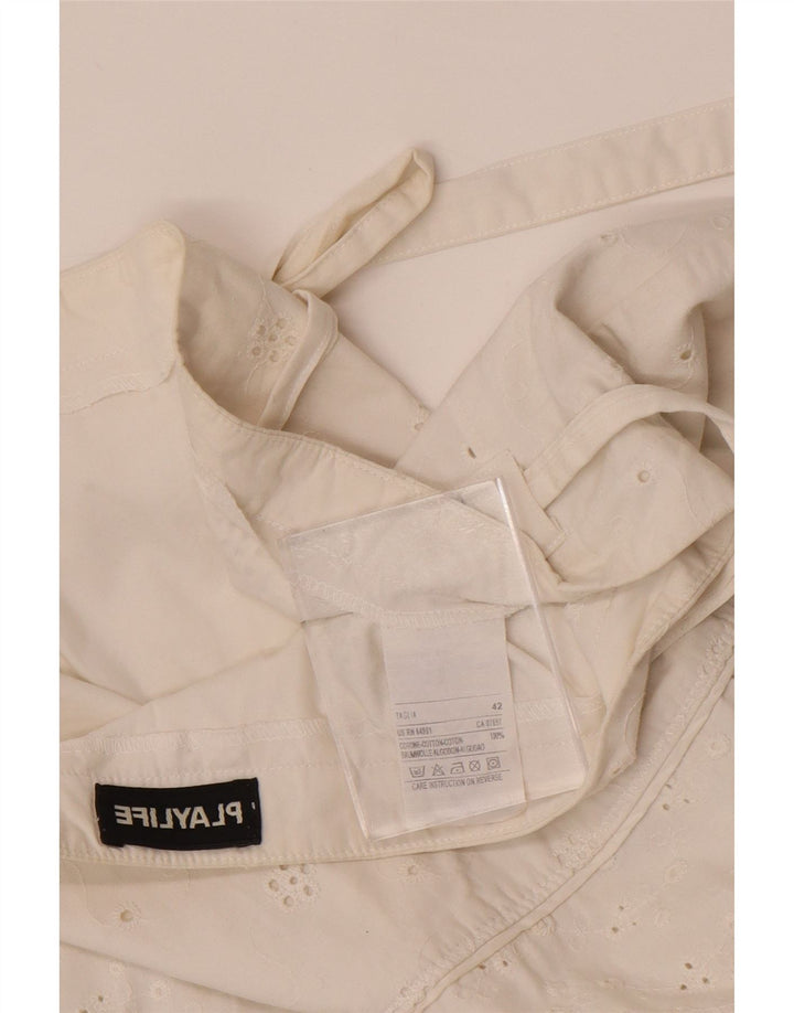 Playlife Falda Acampanada para Mujer IT 42 Mediana W30 Algodón Blanco