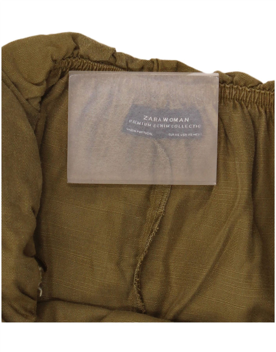 Zara Mujer Mono Corto con Hombros Descubiertos UK 6 XS Caqui