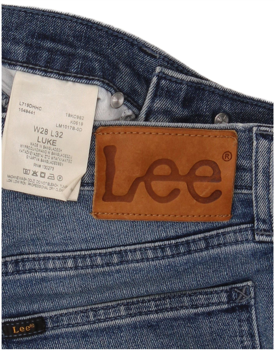 Vaqueros Lee Luke Slim para Hombre W28 L32 Algodón Azul