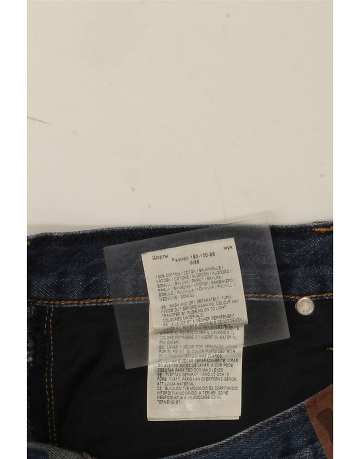 Lee Mens Denim Shorts W34 Grande Algodón Azul