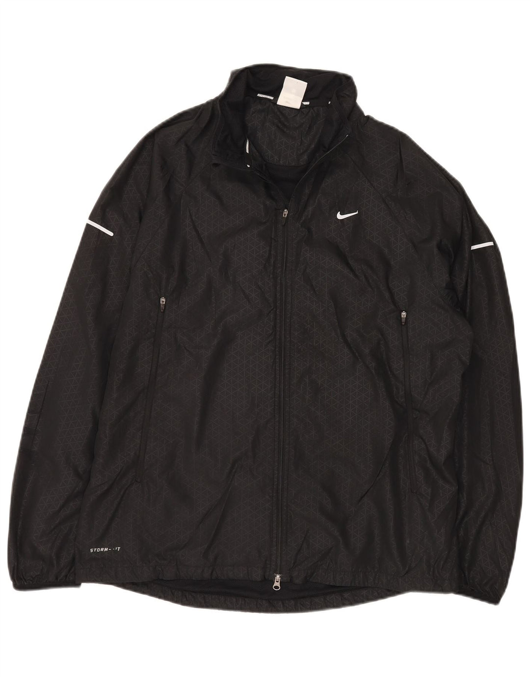 Nike Storm-Fit Chándal Top Chaqueta Grande Negro Geométrico Poliéster
