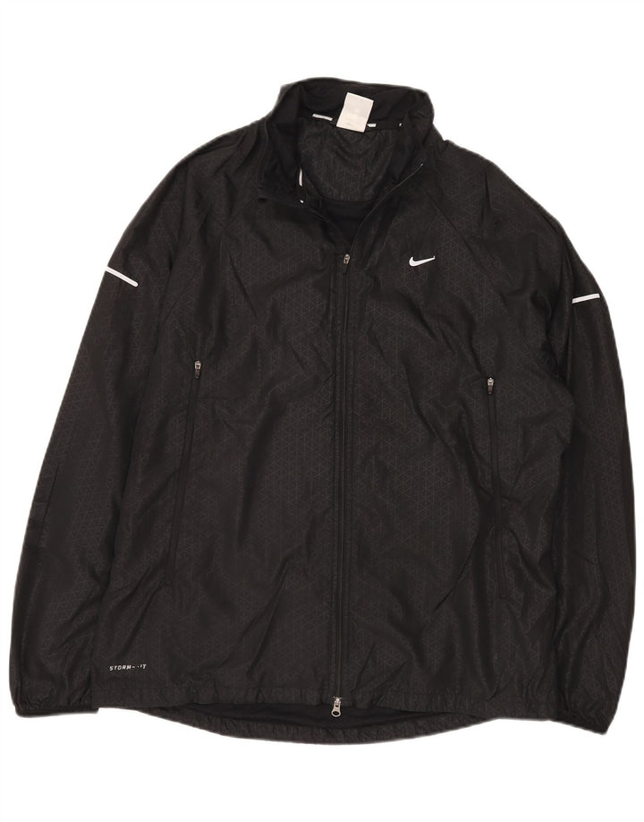Nike Storm-Fit Chándal Top Chaqueta Grande Negro Geométrico Poliéster