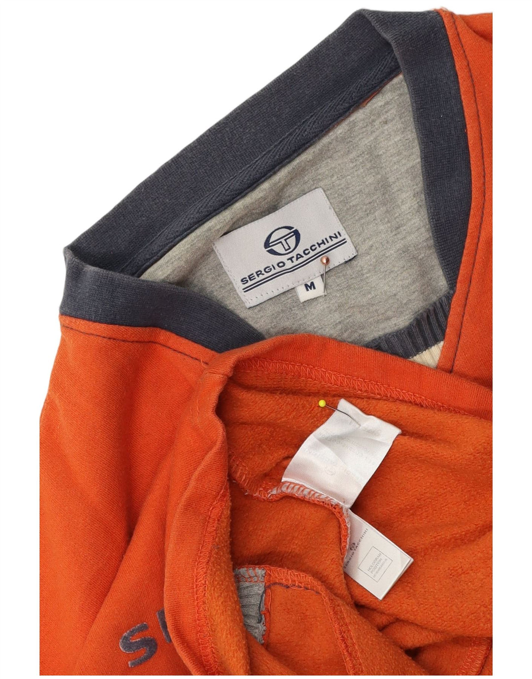Sergio Tacchini Hombre Sudadera Gráfica Jumper Algodón Naranja Mediano