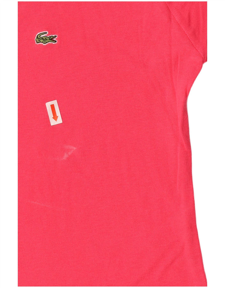 LACOSTE Camiseta Mujer Top Talla 42 Grande Rosa Algodón