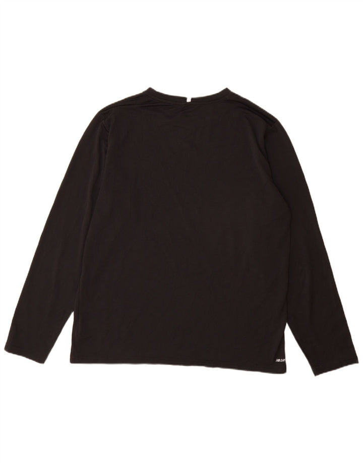 New Balance Hombre Top Manga Larga Grande Poliéster Negro