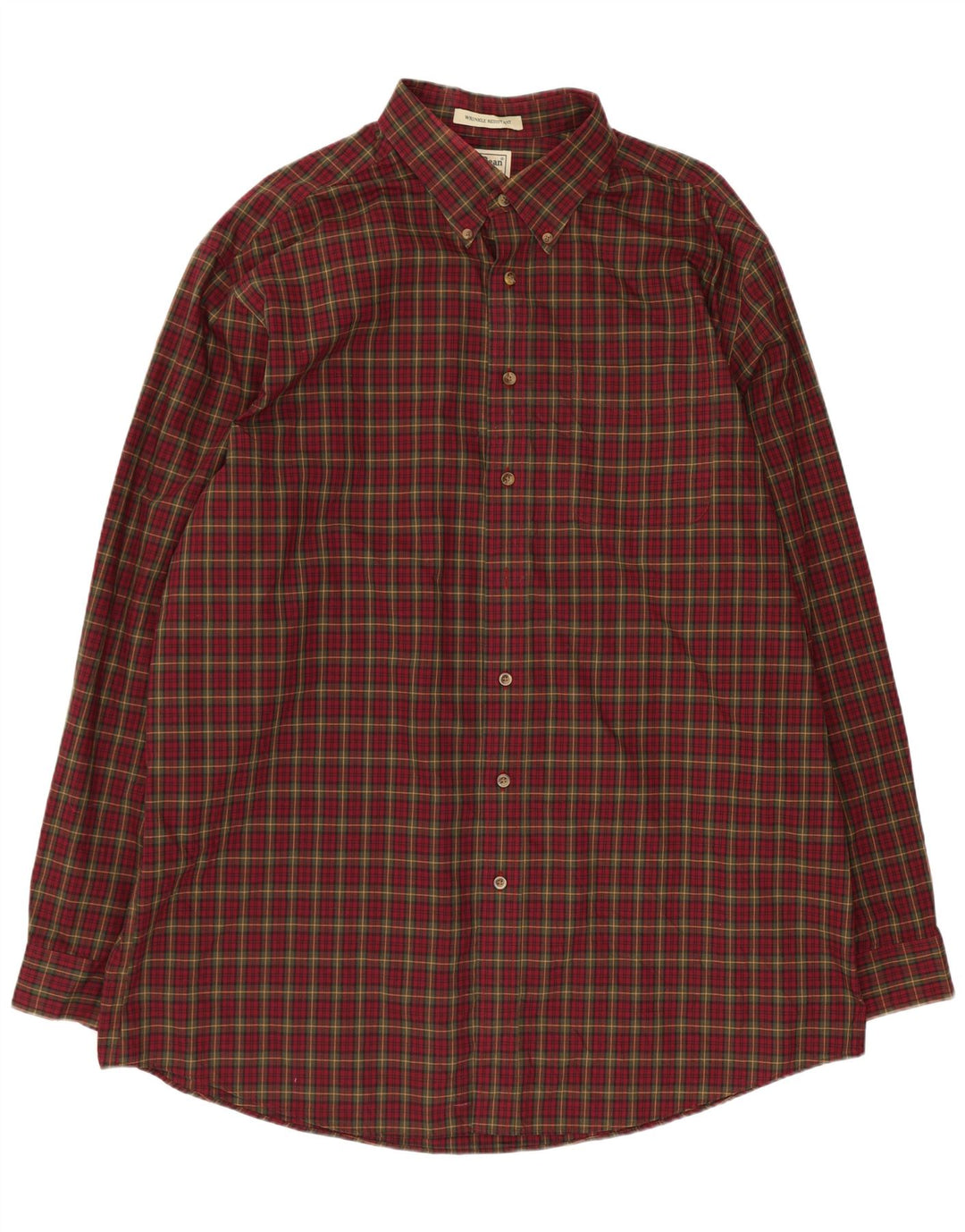 L.L.Bean Camisa alta para hombre XL Algodón a cuadros burdeos