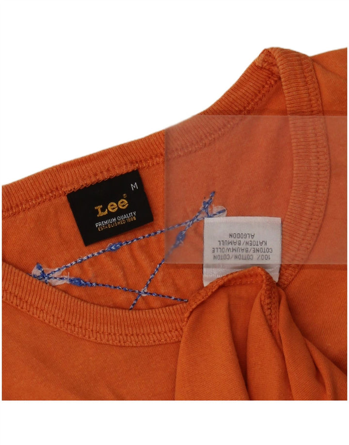 Camiseta con gráfico Lee para hombre Top de algodón naranja mediano