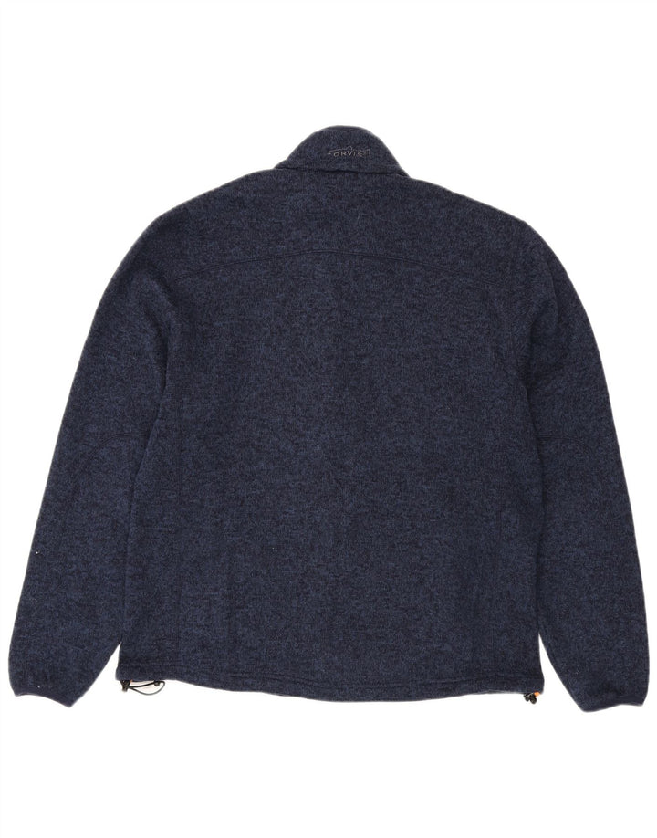 Orvis Mens Chándal Top Chaqueta Mediana Azul Marino Moteado Poliéster