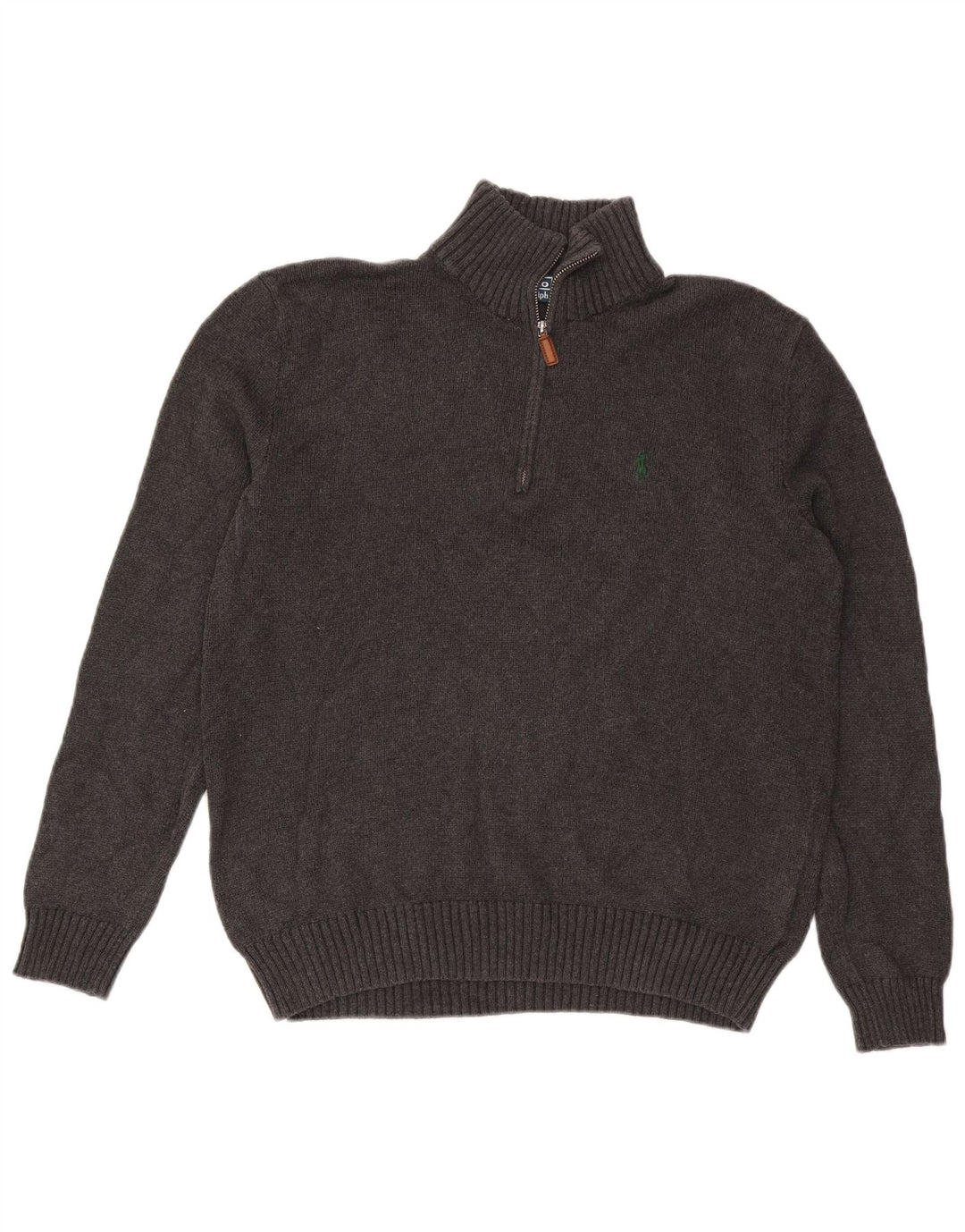 Polo Ralph Lauren - Jersey con cuello y cremallera para hombre, algodón gris medio