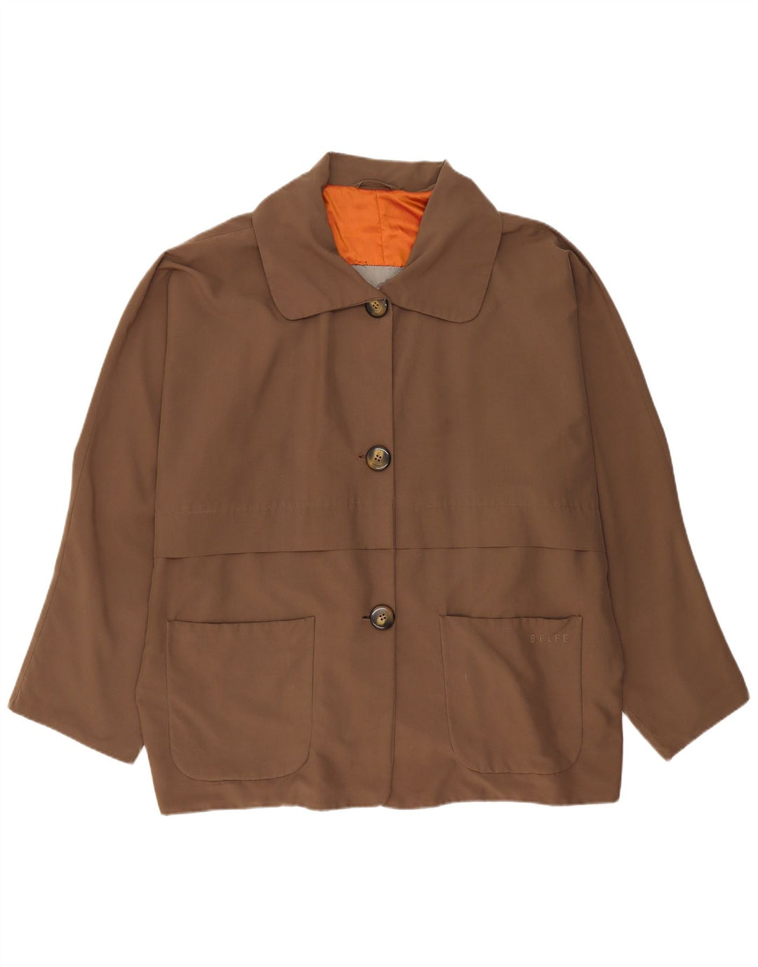 Belfe Chaqueta utilitaria extragrande con 3 botones para mujer EU 44 XL Nylon marrón