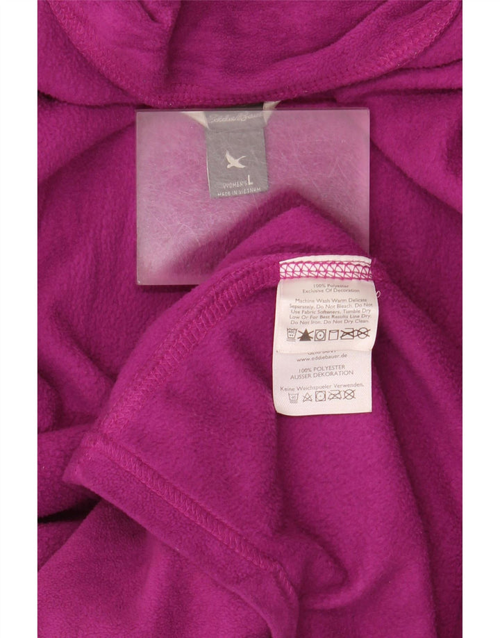 EDDIE BAUER Jersey polar con cuello y cremallera para mujer UK 46 Poliéster morado grande