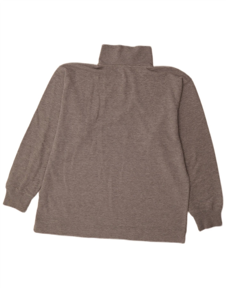 Asics Hombre Zip Neck Sudadera Jumper Grande Gris