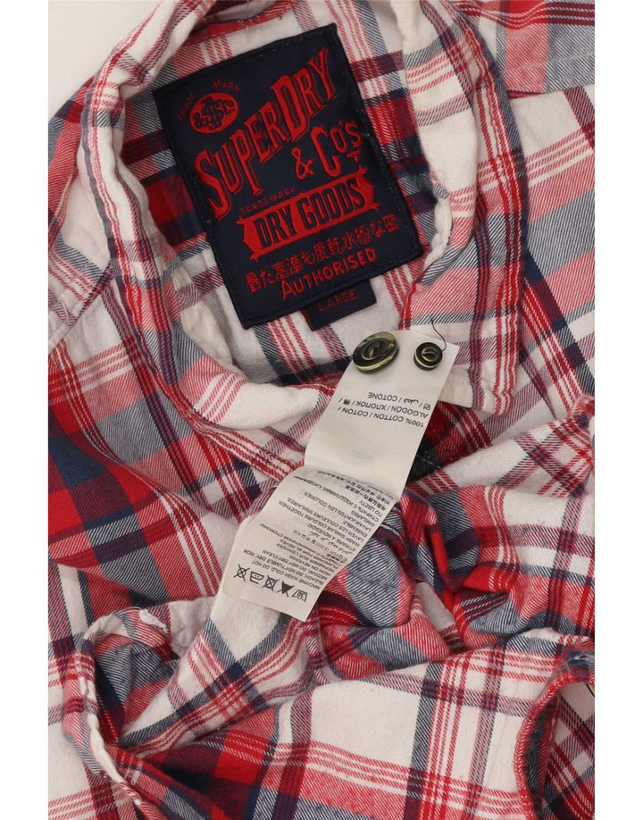 Superdry Camisa De Franela De Algodón Con Cuadros Rojos Grandes