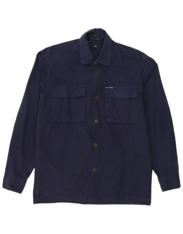 PEPE JEANS Camisa estampada para hombre Small Azul marino Algodón