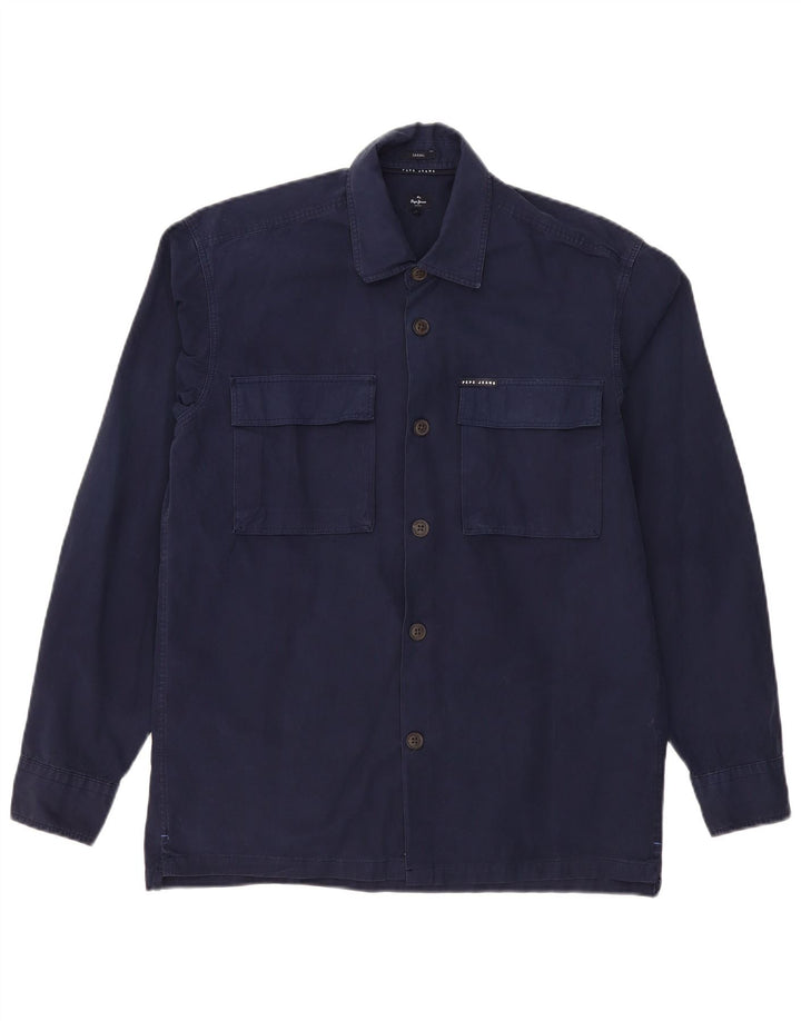 PEPE JEANS Camisa estampada para hombre Small Azul marino Algodón
