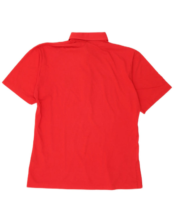 Polo vintage para hombre de algodón rojo grande