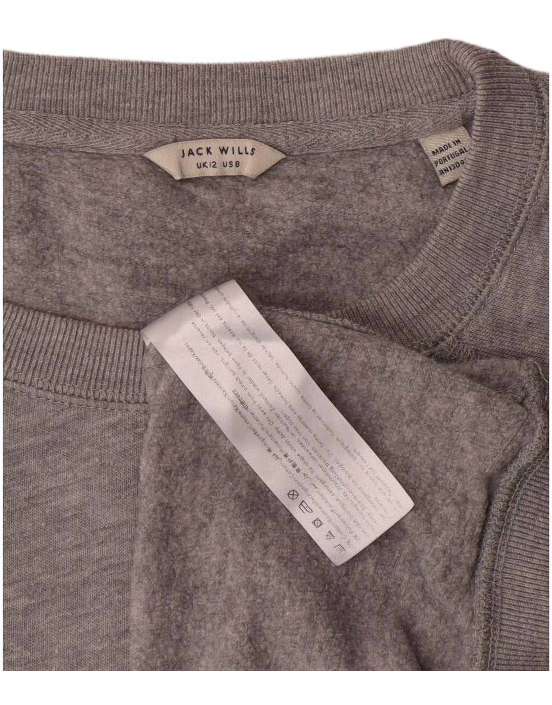 JACK WILLS Sudadera para mujer Jumper UK 12 Algodón gris medio