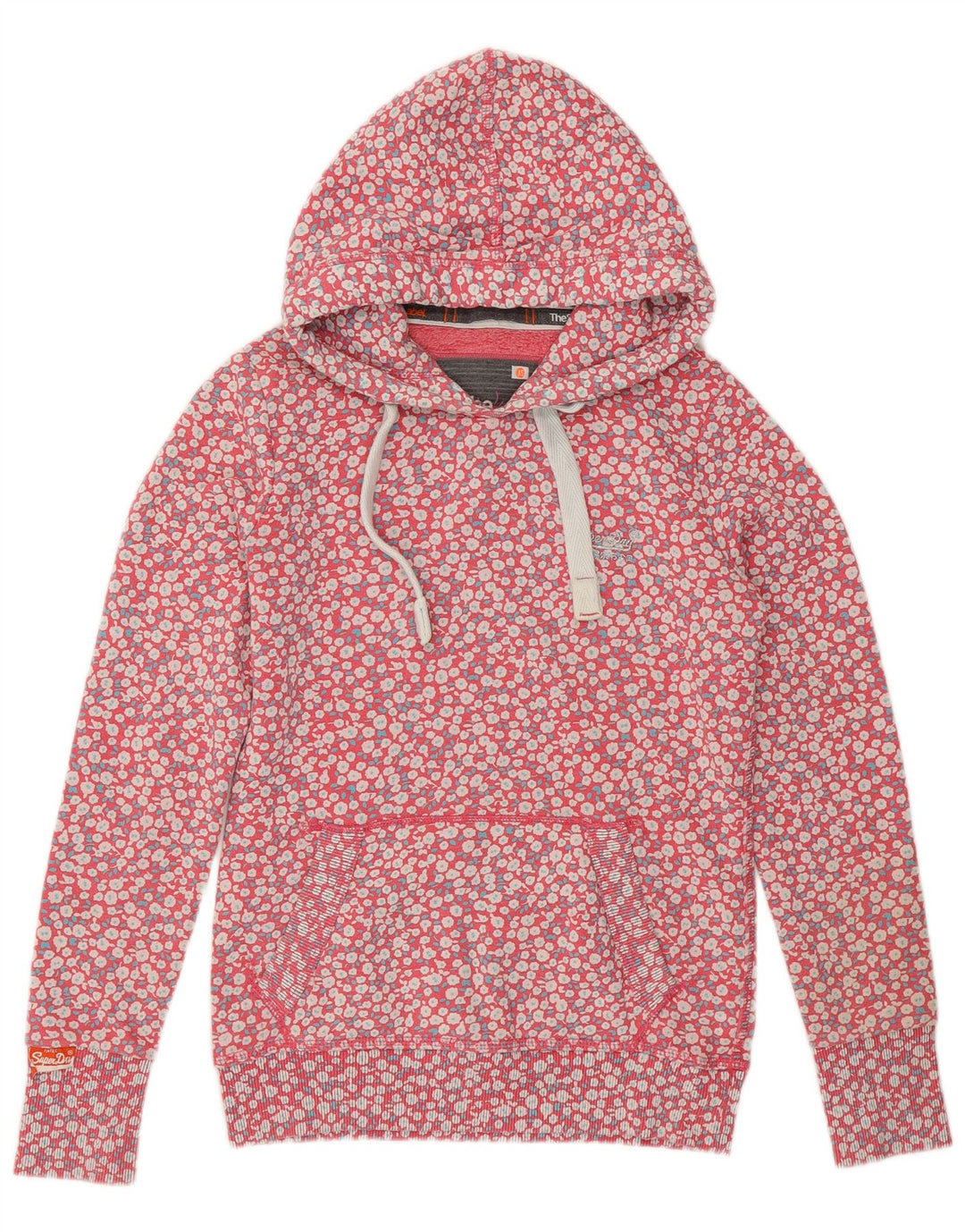 SUPERDRY Jersey con capucha para mujer UK 6 XS Algodón floral rosa
