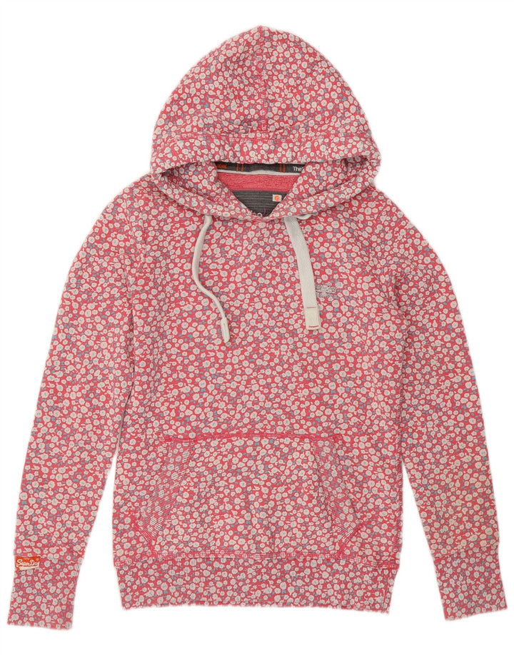 SUPERDRY Jersey con capucha para mujer UK 6 XS Algodón floral rosa