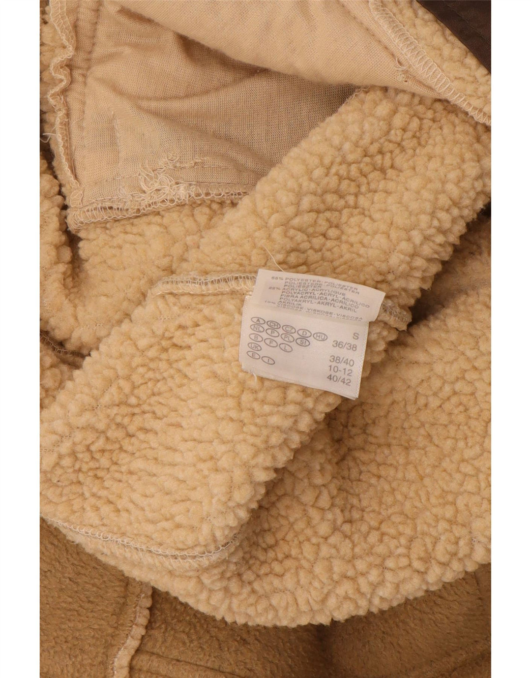 RODEO Chaqueta polar para mujer UK 10 Small Beige Poliéster
