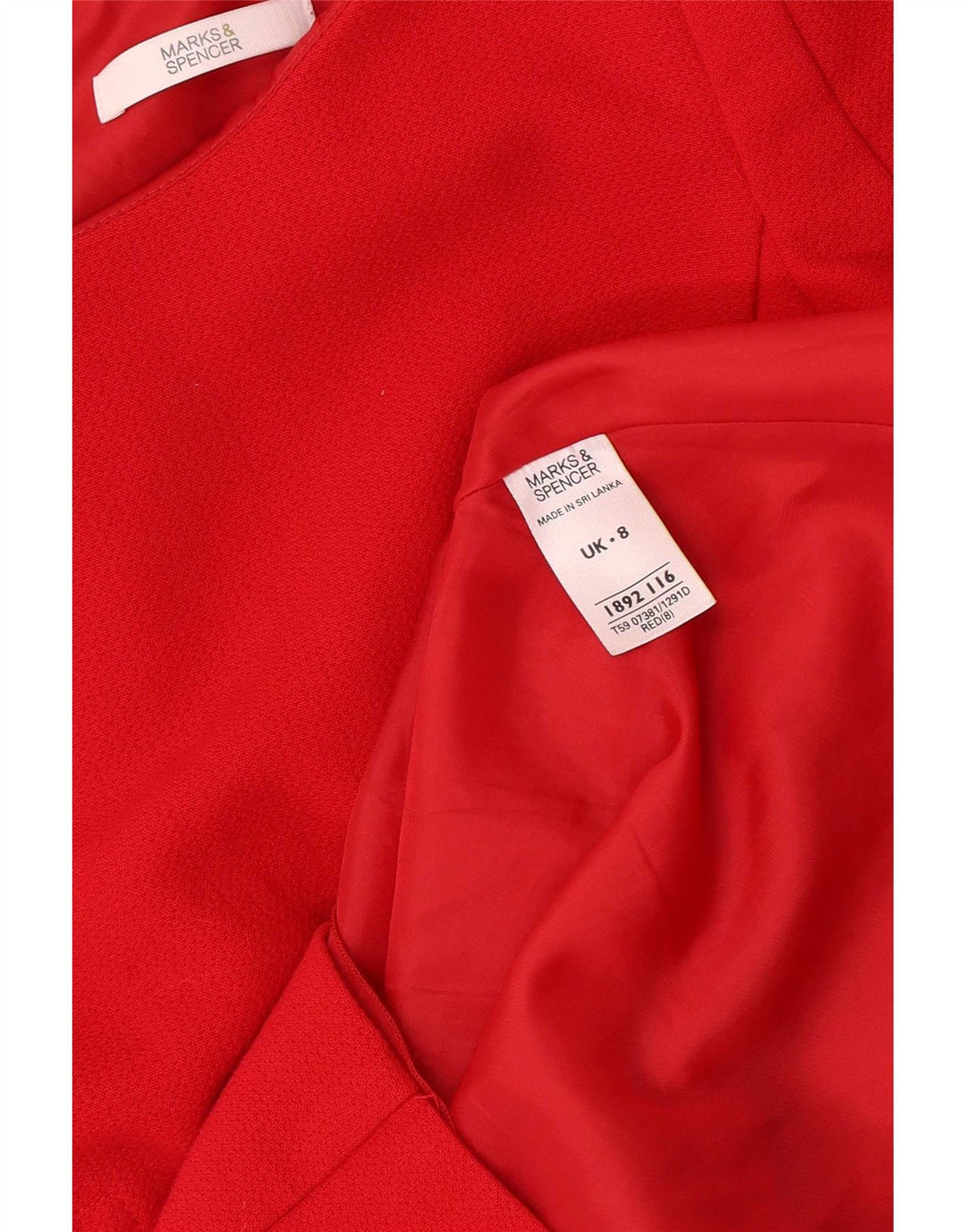 Marks & Spencer Vestido tubo para mujer UK 8 Pequeño Poliéster rojo