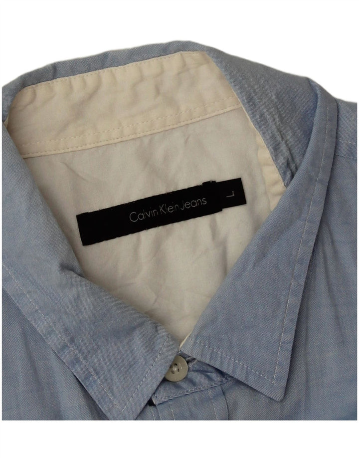 Camisa Calvin Klein Jeans Hombre Algodón Azul Grande