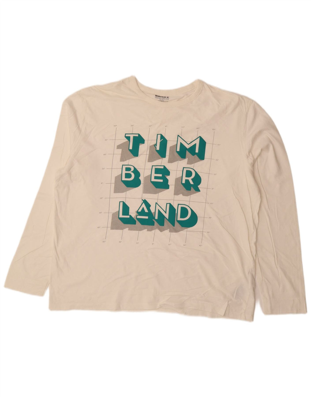 TIMBERLAND Top gráfico para hombre de manga larga XL de algodón blanco roto