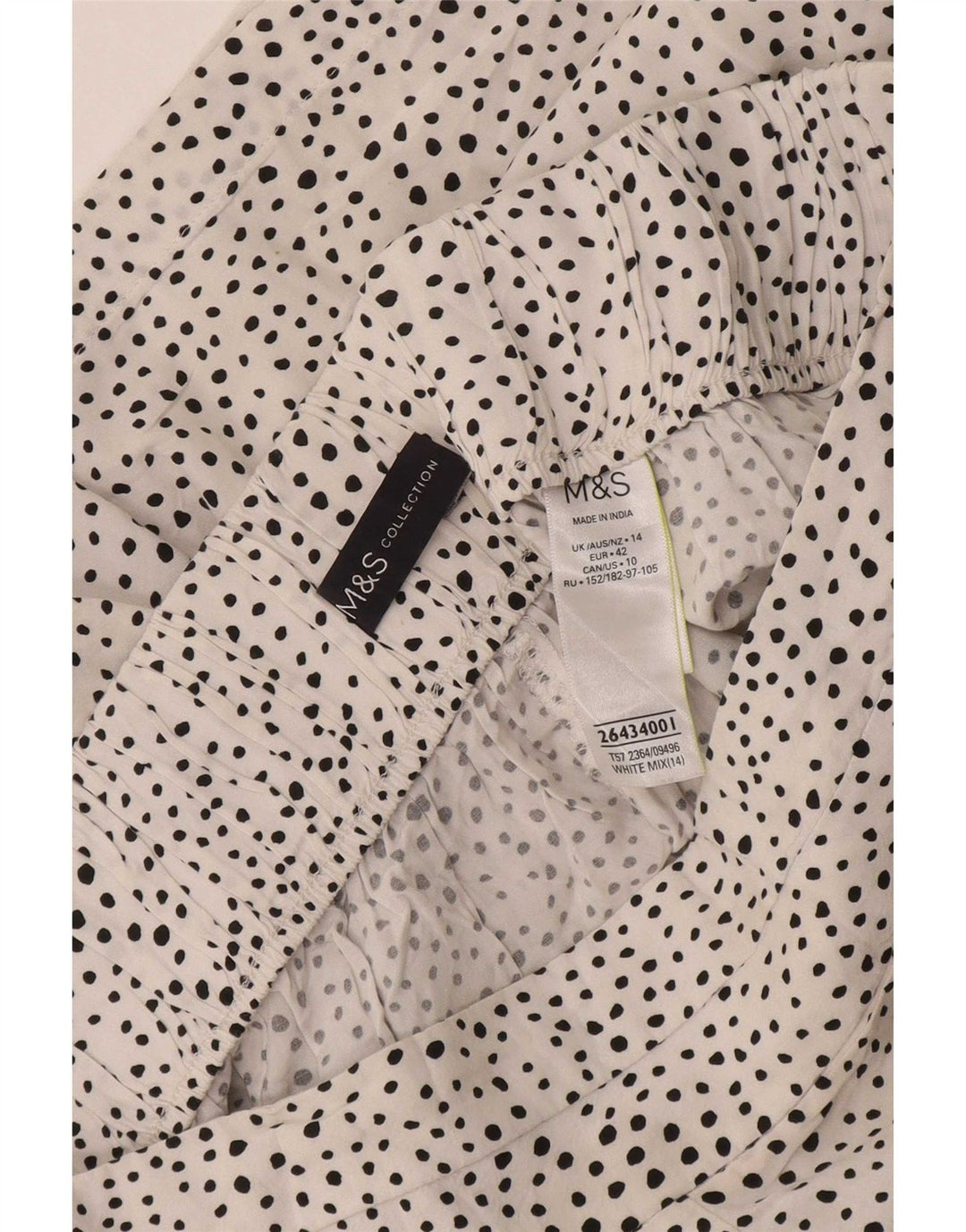 Marks & Spencer Pantalones cortos para mujer UK 44 Viscosa con lunares blancos grandes