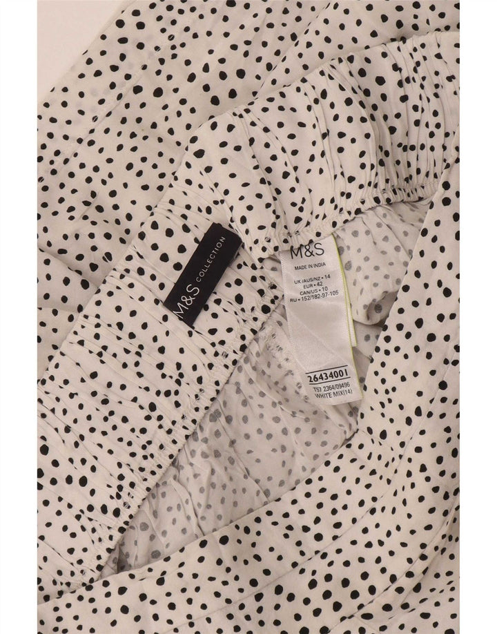 Marks & Spencer Pantalones cortos para mujer UK 44 Viscosa con lunares blancos grandes