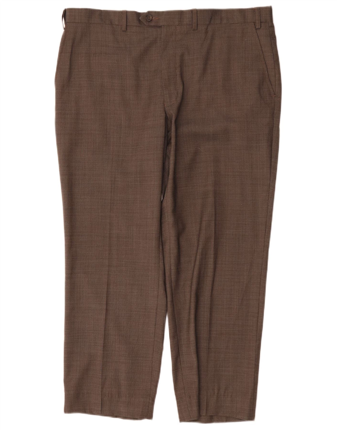 Marks & Spencer Pantalón de traje recto para hombre W38 L29 Lana marrón