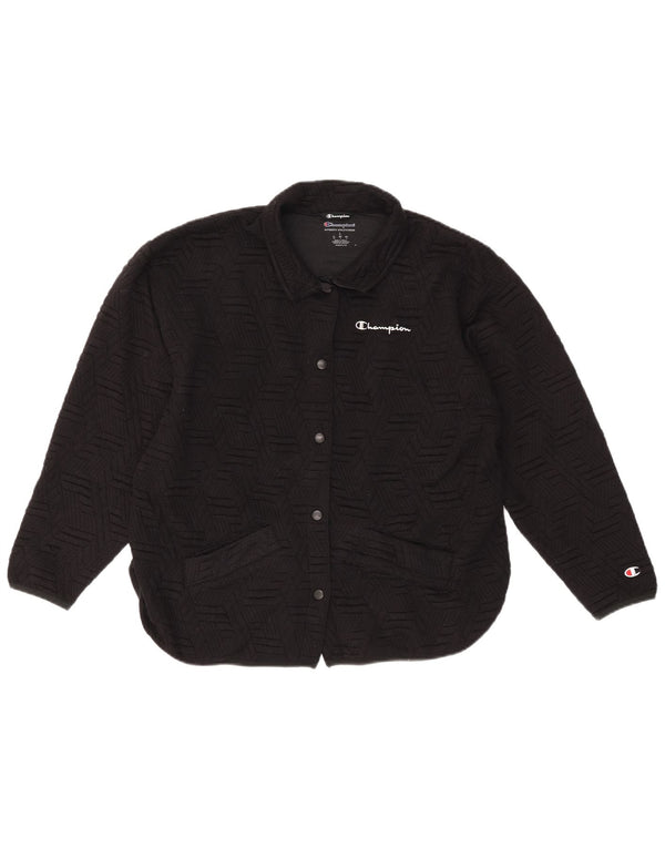 Champion Chaqueta de chándal para mujer UK 40 Grande Poliéster geométrico negro