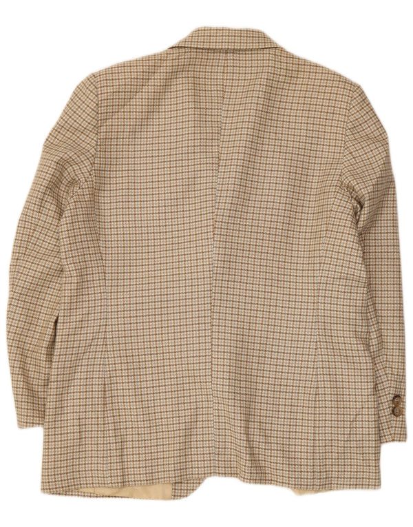 Luisa Spagnoli Chaqueta Blazer de 2 Botones para Mujer IT 48 XL Pata de Gallo Beige