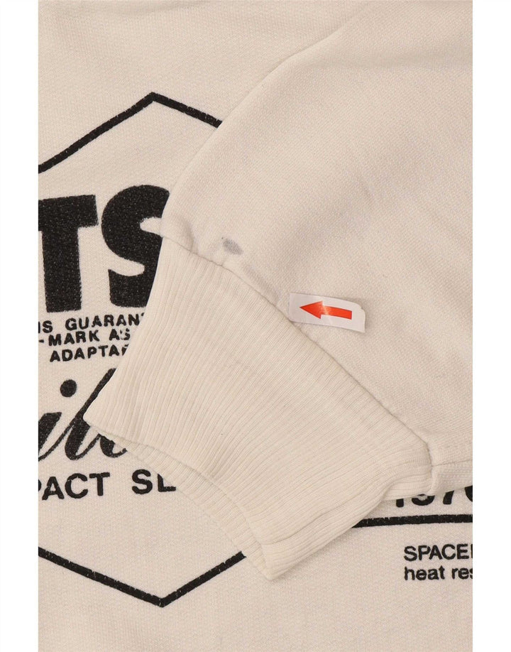 Outsider Sudadera con gráfico y cuello con cremallera para hombre Jersey tipo jersey de algodón blanco medio