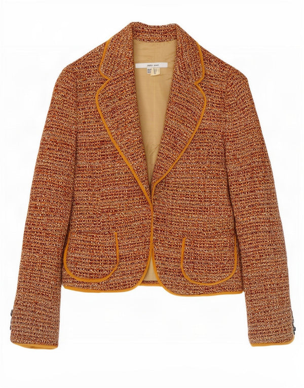 Zara Chaqueta Blazer para Mujer EU 38 Small Marrón Acrílico Moteado