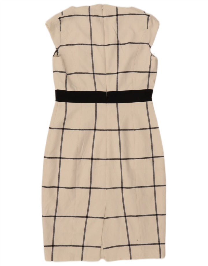 Karen Millen Vestido tubo para mujer UK 10 Small Off White Check Poliéster
